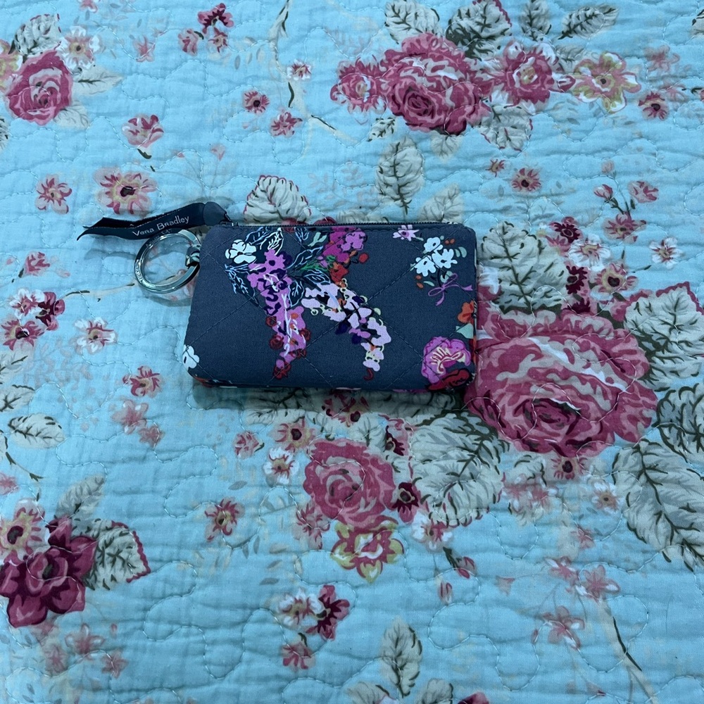 Vera Bradley Hope Blooms RFID Deluxe Zip ID Case